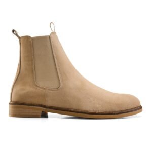 Suede Chelsea Boot in Beige