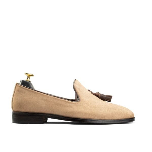 Tassel Suede Loafers Beige