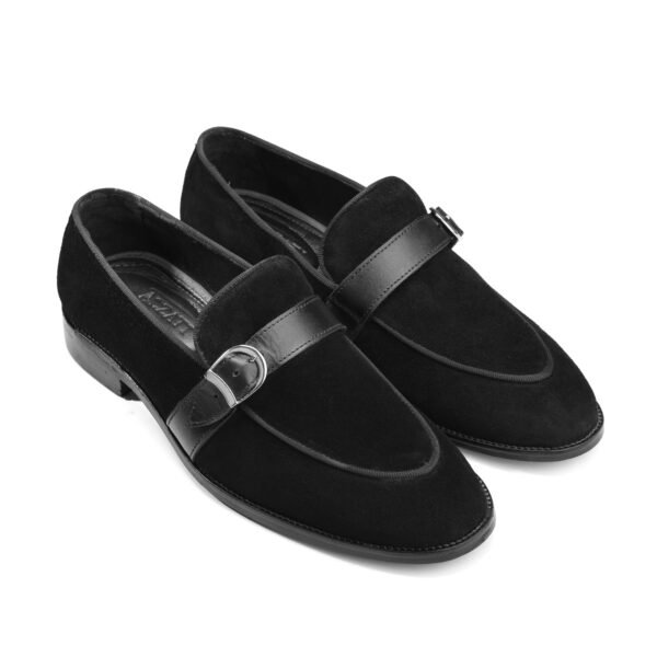 Strap suede Loafers in Black - Image 2