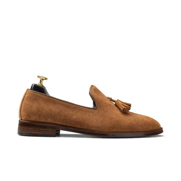 Tassel Suede Loafers Camel