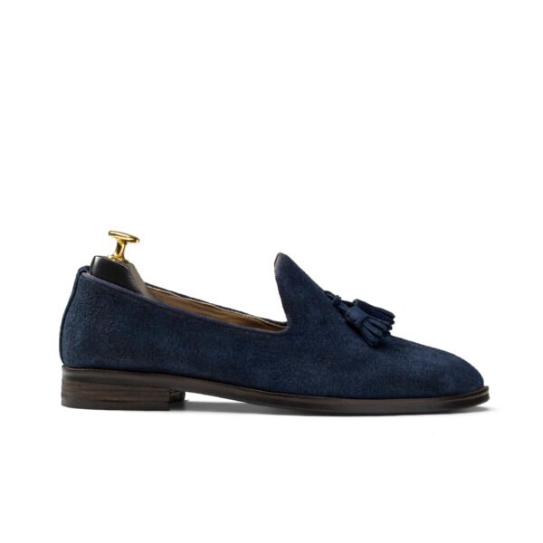 Tassel Suede Loafers NavyBlue