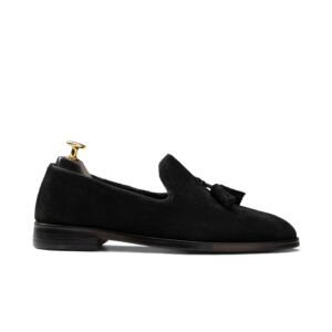 Tassel Suede Loafers Black