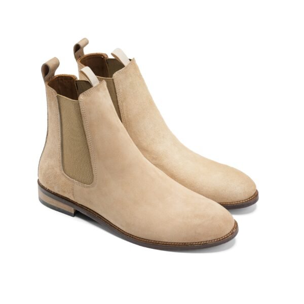 Suede Chelsea Boot in Beige - Image 2