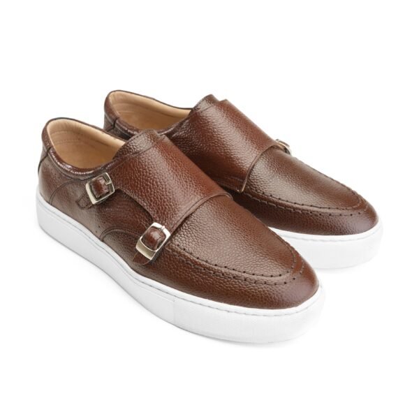 Monk Strap Sneakers in Brown - Image 2