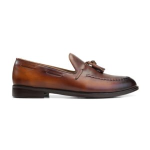 Alzati Tassel Loafers in Camel