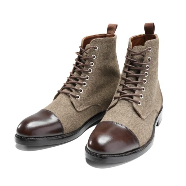 Wool Brown CapToe Boot - Image 2