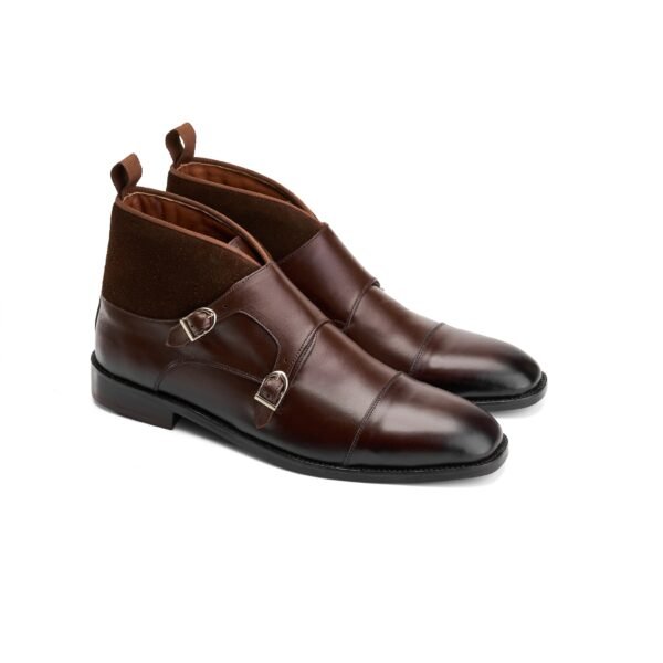 Double Monk Strap Boot in Brown - Image 2