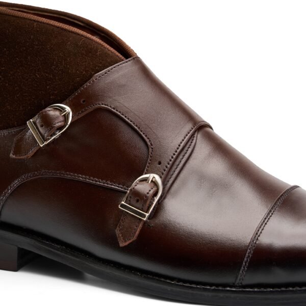 Double Monk Strap Boot in Brown - Image 3