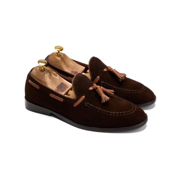 Alzati Suede Tassel Loafers - Brown - Image 2