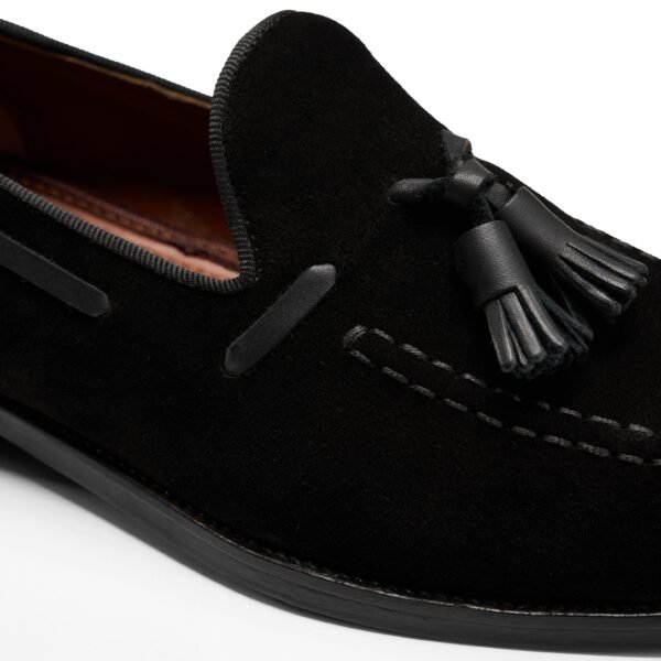 Alzati Suede Tassel Loafers - Black - Image 3