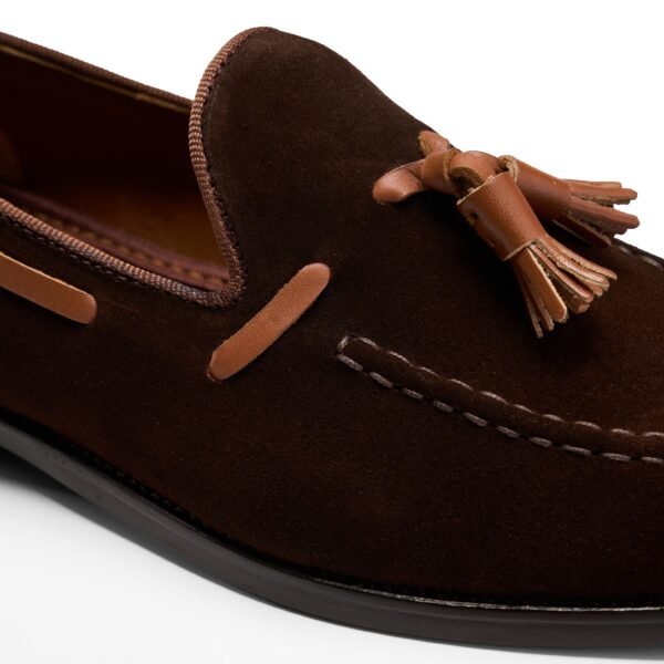 Alzati Suede Tassel Loafers - Brown - Image 3